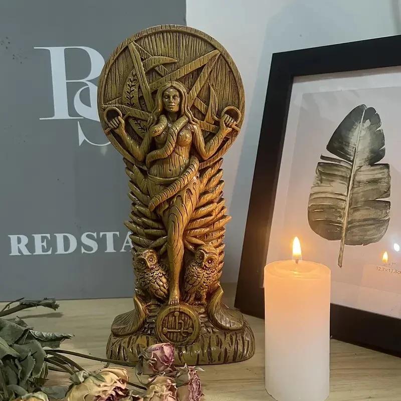 Pagan Altar Goddess Sculpture Witch Snake Woman Home Decor Statue Sumerian Witchcraft Female Wisdom Ornament