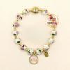 White Yellow Green Cloisonné Enamel Beads Women's Bracelet: Fortune-Bringing Gold Foil Wealth Path