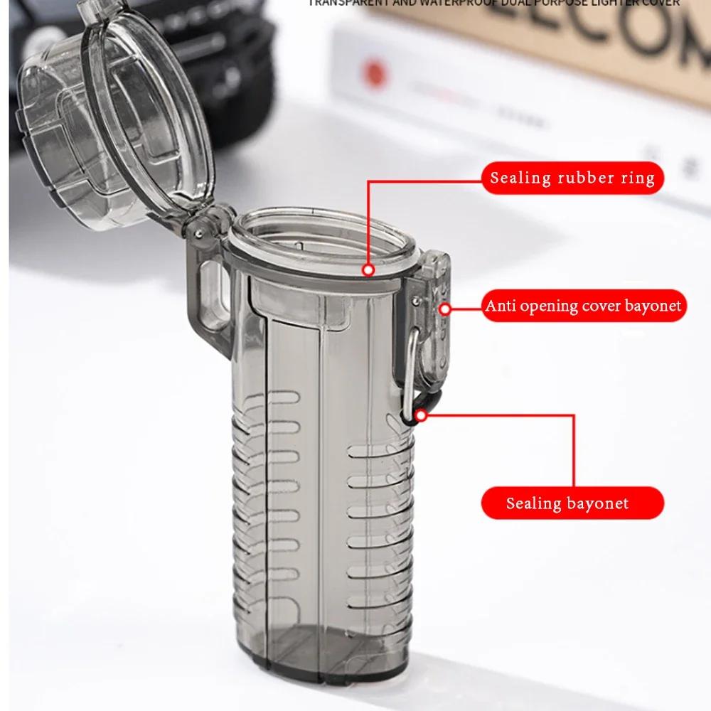2PCS Transparent Waterproof Mini 4-pack Cigarette Case Portable Lighter Case That Can Be Paired with J6 Movement Accessories