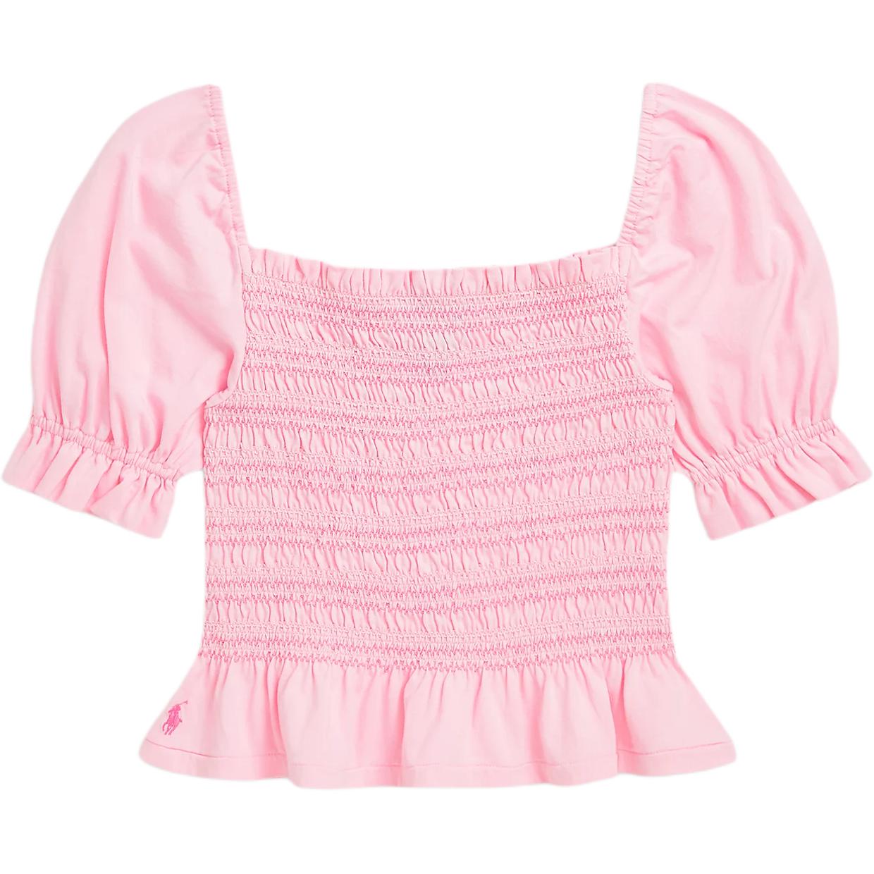 

Однотонная футболка с коротким рукавом и оборками Polo Ralph Lauren Детские топы Розовый 100046679 XL