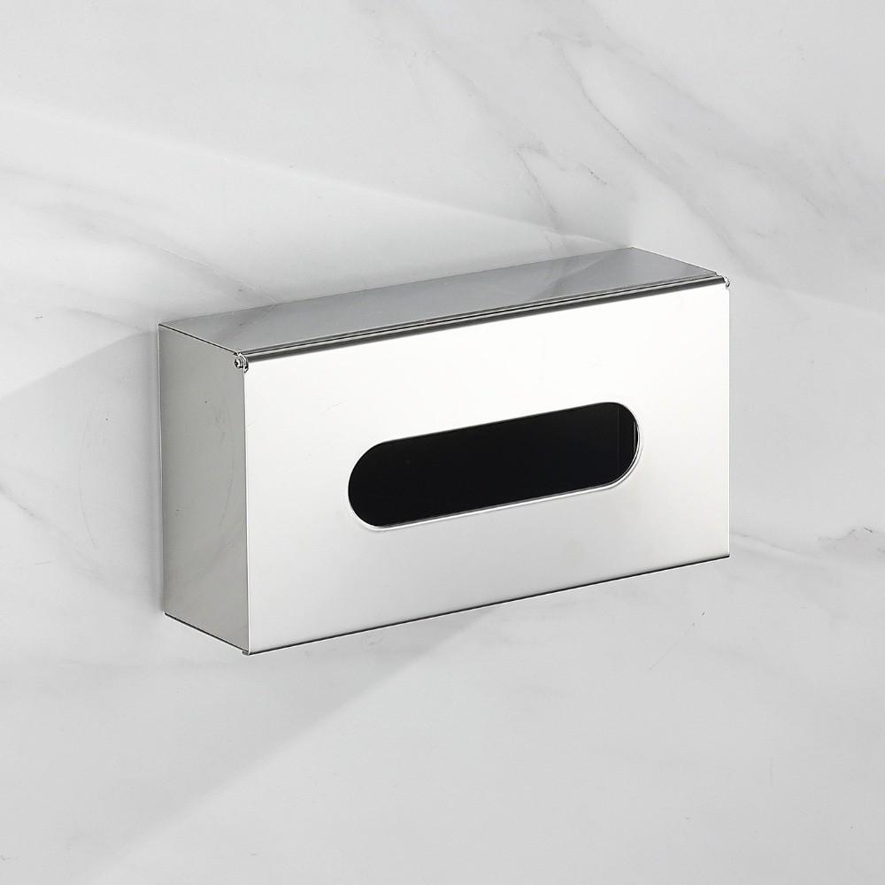 Rectangular Stainless Steel Tissue Box Waterproof Minimalist Napkin Storage Box Multi-functional Wall-mounted Paper Towel Case