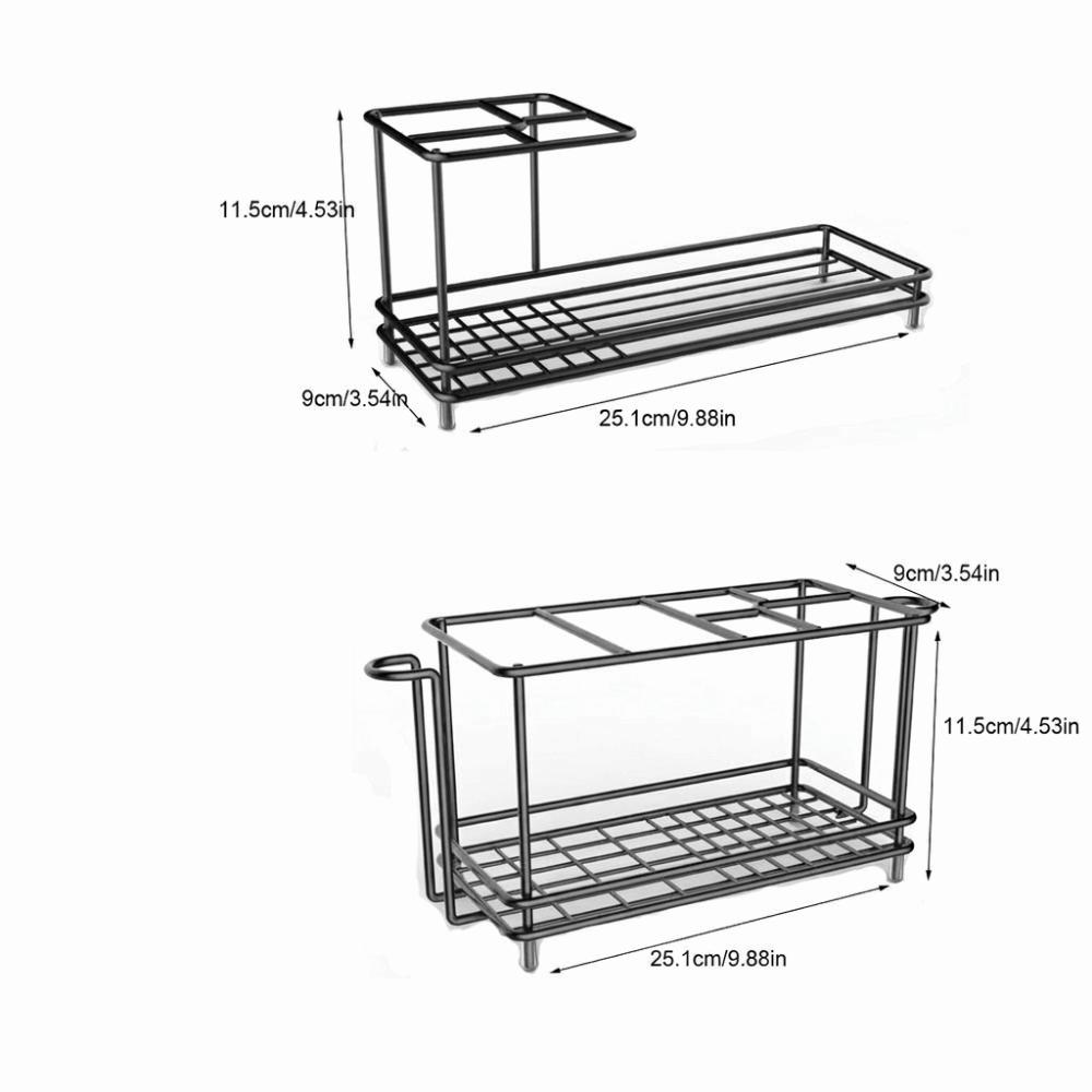 Carbon Steel Toothbrush Holder Multi-Slot Toothpaste Shelf Bathroom Storage Rack  Bathroom