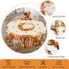 1 Piece Autum Collection Theme Round And Rectangular Tablecloth, Various Sizes, Pumpkin And Autum Fallen Leaf Print Pattern Decorative Tablecloth, Tha