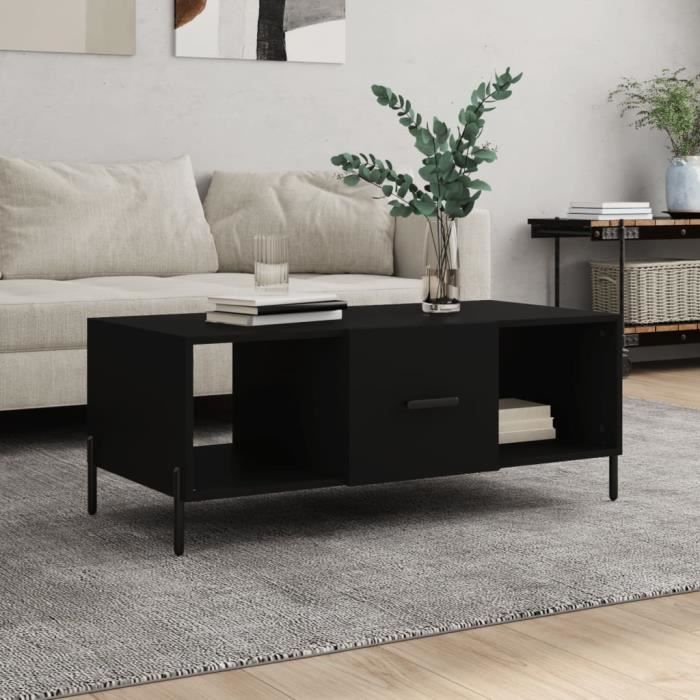 VidaXL Table basse noir 102x50x40 cm bois d'ingénierie 829309