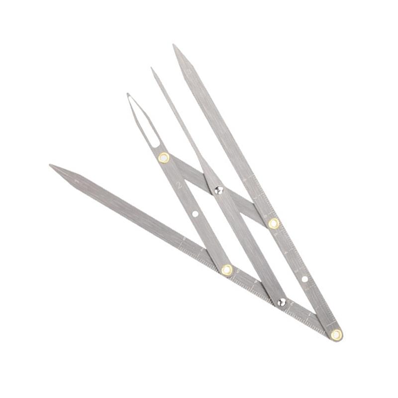 Eyebrow Golden Ratio Caliper Precise Location Foldable Stainless Steel Eyebrow Measuring Tool Silver Eyebrow Golden