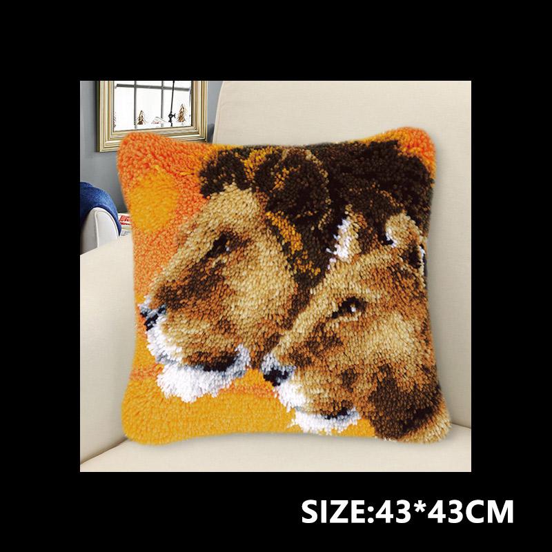 DIY Carpet Embroidery Latch Hook Kit Plant Series Segment Embroidery Pillow Flowers Grass Coarse Wool Cross Stitch 3D Latch Hook