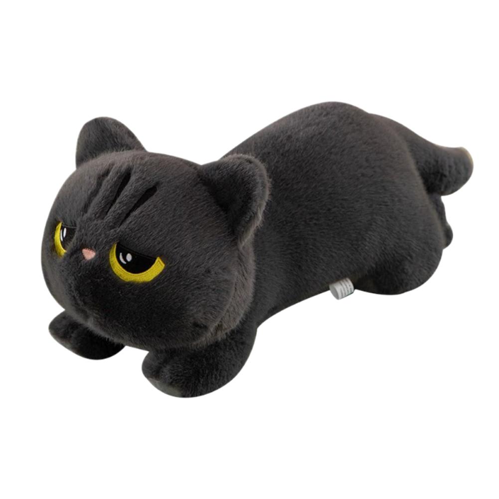 45CM Cute Black Cat Plush Toy Doll Kawaii Big Cuddly Pillow Cushion Ins Black Cat Plush Toy Doll For Boy Girl Brithday Gifts серый