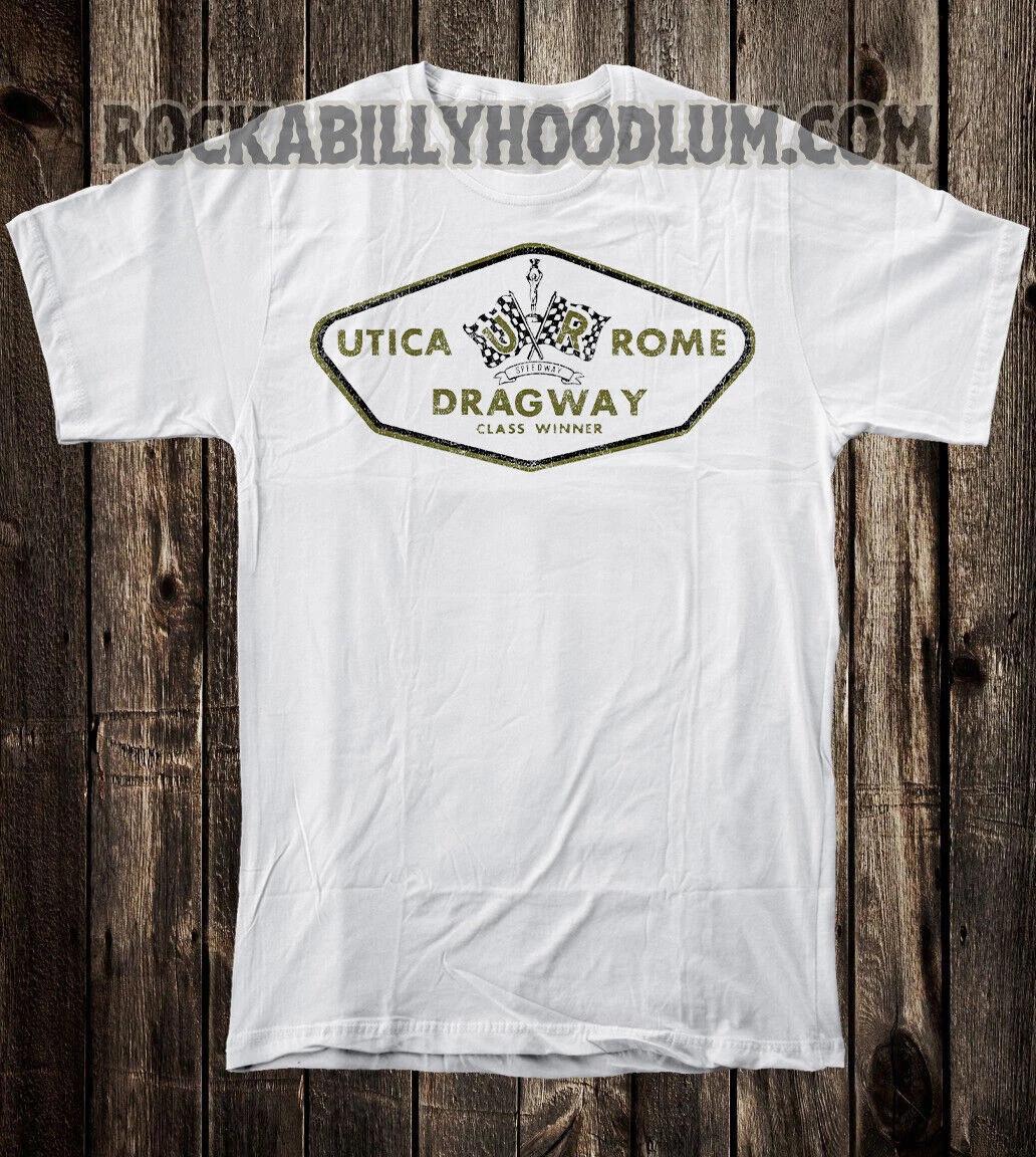 

Retro Hot Rod Tee T Shirt Drag Race Speed Shop Utica Rome NY Dragway Winner 2XL