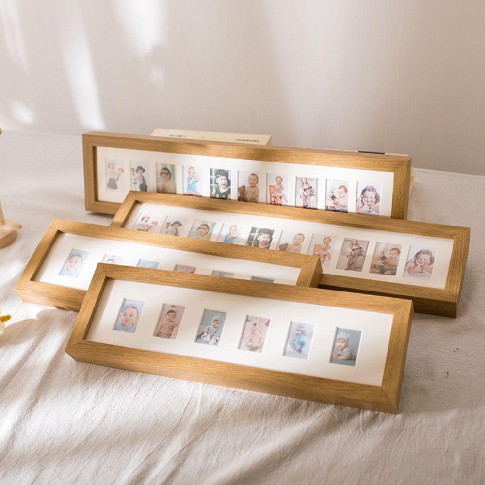 Wooden Picture Frames 2 Inch 6 /10 Holes Memorial Photo Frame Pictures Display