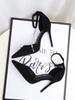 Women's Black Stiletto Heels 2025: Fashionable Pointed Toe, One-Strap Buckle, Rhinestone Closed-Toe Sandals.