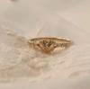 Gold Plated Stainless Steel Rings For Women Heart Ring Jewelry Accessories Size 6-11