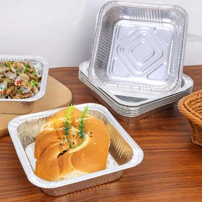 10/20/30pcs Oil-proof Air Fryer Aluminum Foil Tray Square Aluminum Foil Tin Box  For Baking Roasting