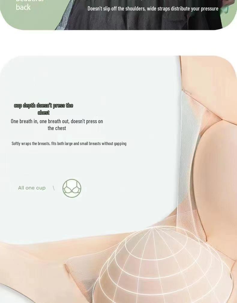 Bezešvá sportovní podprsenka z ledového hedvábí plus size s vycpávkou - Vesta bez kostic pro ženy