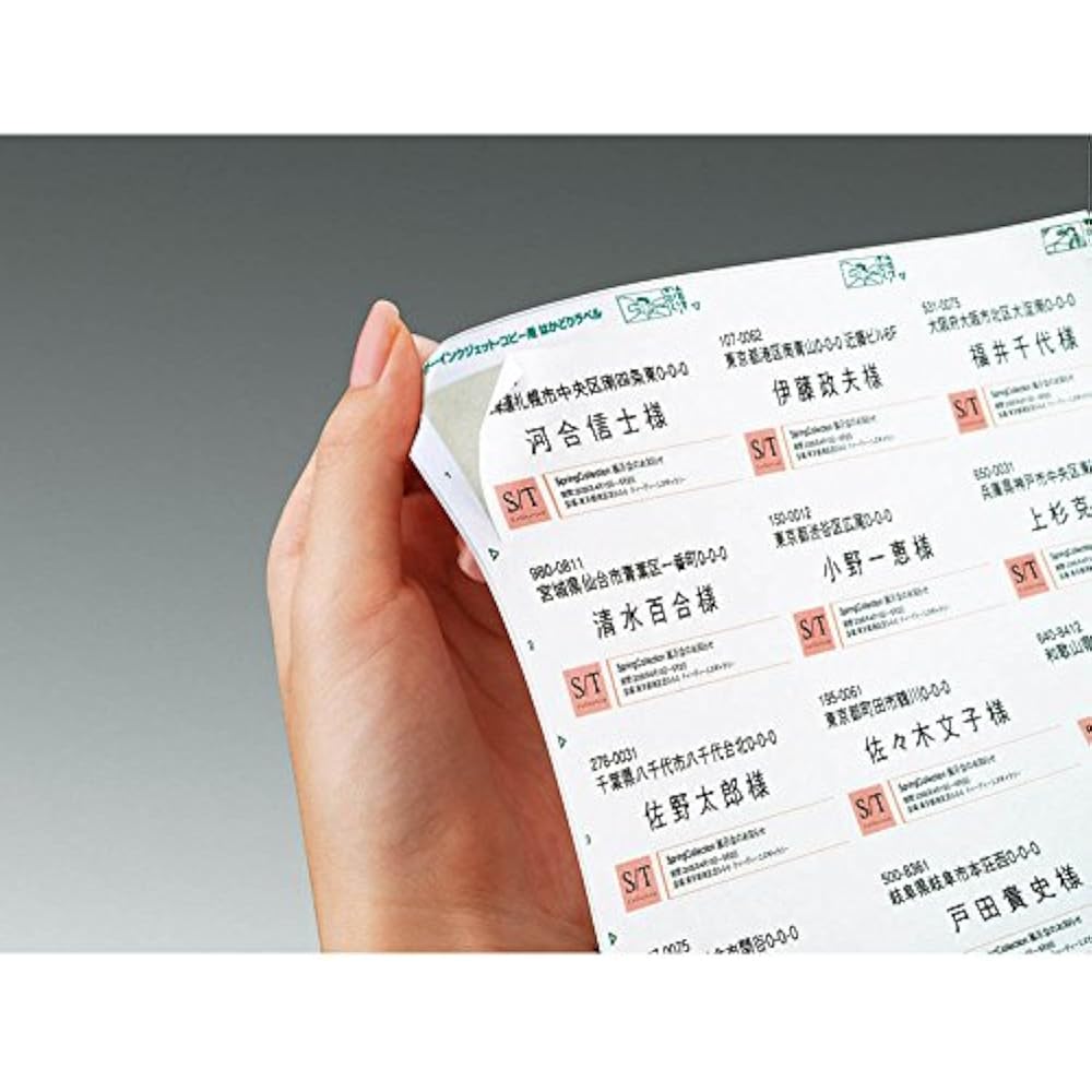 Kokuyo KPC-E124-100N Printer Dual Use Label Stickers, 24 Sides, 100 Sheets