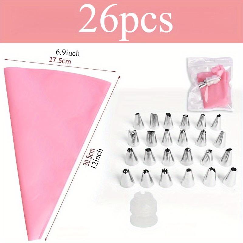 Piping Bags Cake Decorating Tools Reusable Silicone Pastry Bag Stainless Steel Nozzle Piping Nozzles Pastry Set Baking T