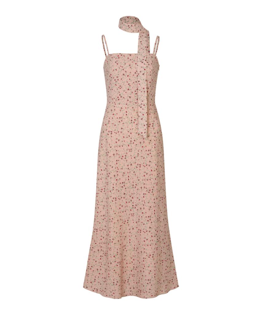 Lulu Seoul Love Letter Slim Dress (Scarf Set / Pink)