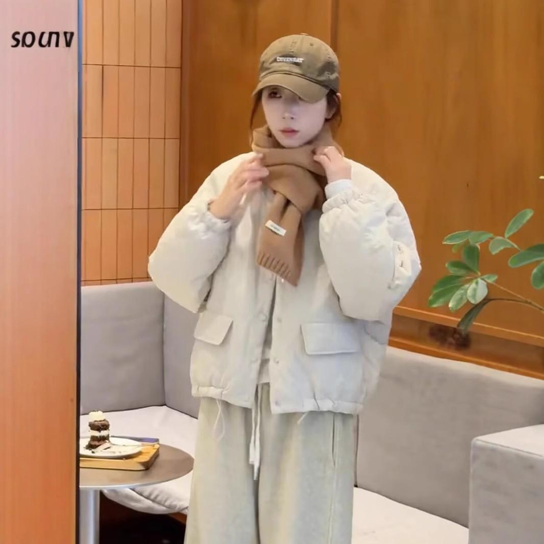 

Short rhombus plaid padded jacket, cotton-padded clothes for women s 2025 autumn and winter new models, fashionable loose and versatile, lightman S