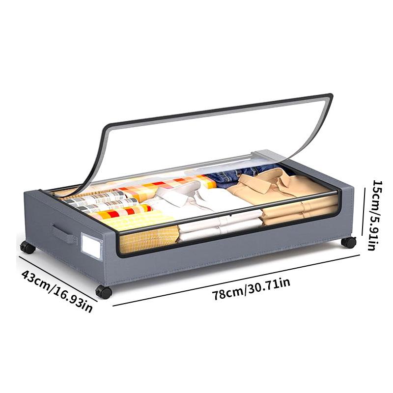 Faltbare Aufbewahrungsbox mit Rädern für unter das Bett: Staubdichter Behälter für Kleidung & Kleinkram