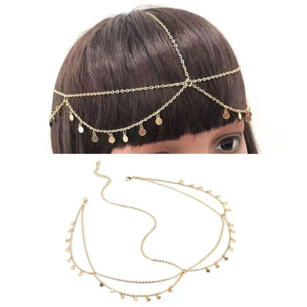 Disc Charms Boho Tassel Head Chain Alloy Headpiece Jewelry New Forehead Hair Jewelry Hair Chain