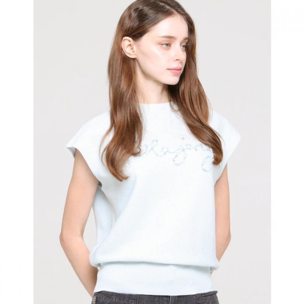SON JUNG WAN Beads Lettering Sleeveless Knit Zkn6363150