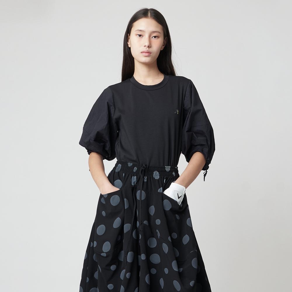 ATHPLATFORM Aw51Th02 Bubble Sleeve Top_Black