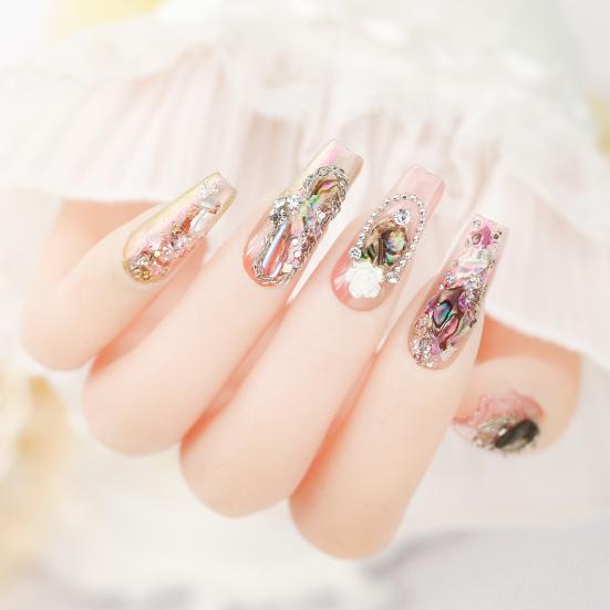 1 Box Great Irregular Shape Eco-friendly 3D Nail Decor Color-changing Sea Shell Fragments for Salon