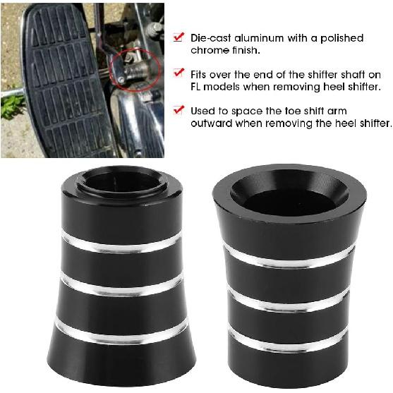 Motorcycle Heel Shift Lever Eliminator Cover, Silver Black Aluminum, for Electra Road Street Tour Glides CVO