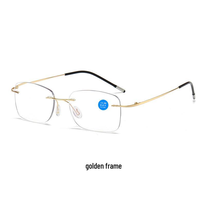Ultra-light Rimless Anti-Blue Light HD Reading Glasses for Middle-Aged & Elderly Eye Protection