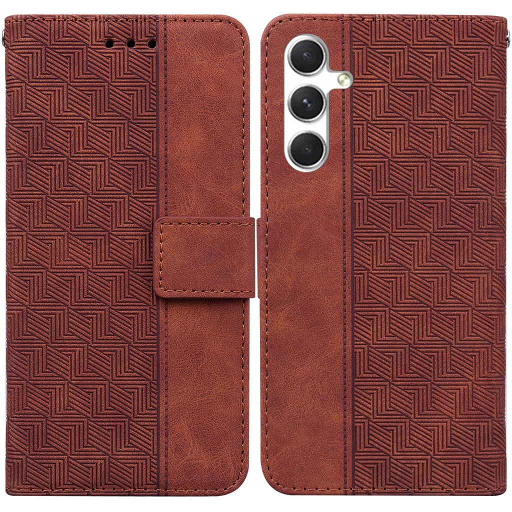 For Samsung Galaxy S25 Case Geometry Pattern Leather Wallet Phone Cover