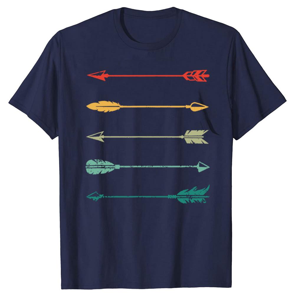 Funny Vintage Arrow Traditional Archery Arrows Bow Hunting Retro T Shirts Mens Clothing Fashion Casual Loose Oversized T Shirt