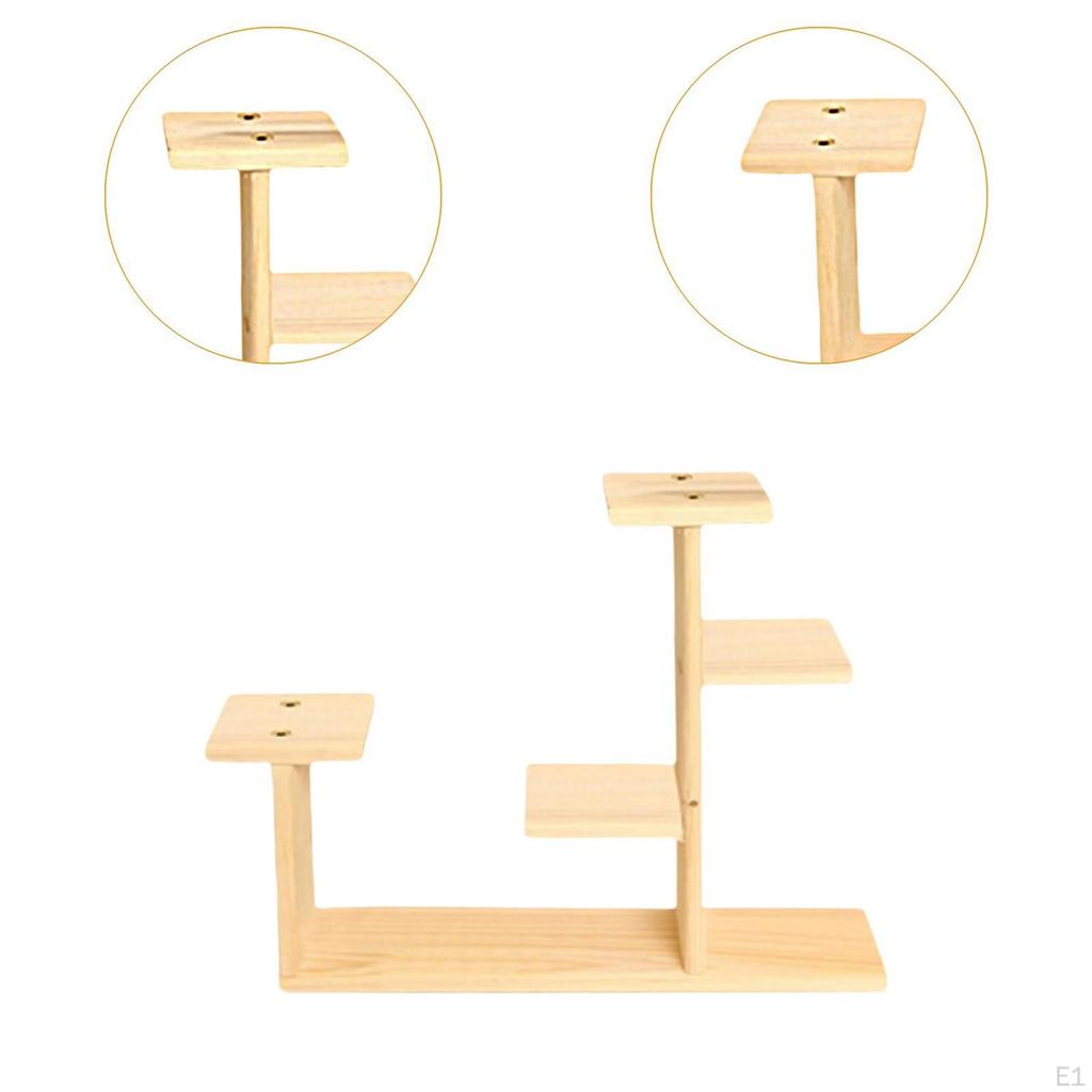 Wielopoziomowy Drewniany Stojak na Kwiaty do Eksponowania Roślin na Podłodze