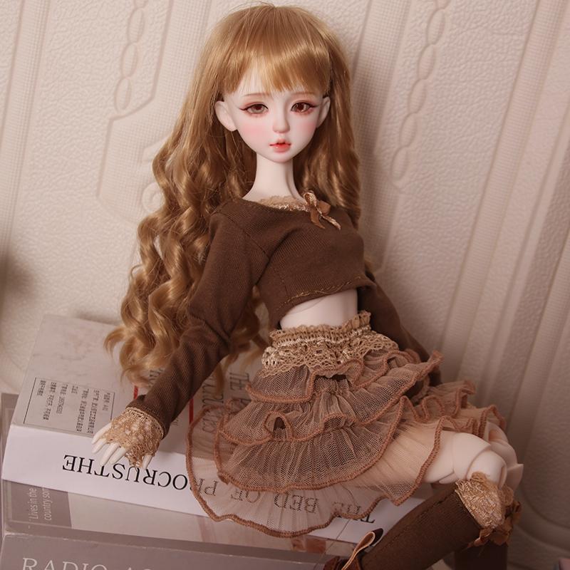 No Doll New 30/45/60cm Doll's Clothes for 1/3 1/4 1/6 Bjd Doll Brown Skirt Set Diy Girl Toys Dress Up Doll Accessories