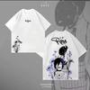 Chainsaw Man Reze "Bom" Dubbelzijdige Print Vintage T-shirt, Unisex Manga Fan Streetwear Tee, 100% Katoen Oversized Casual Top