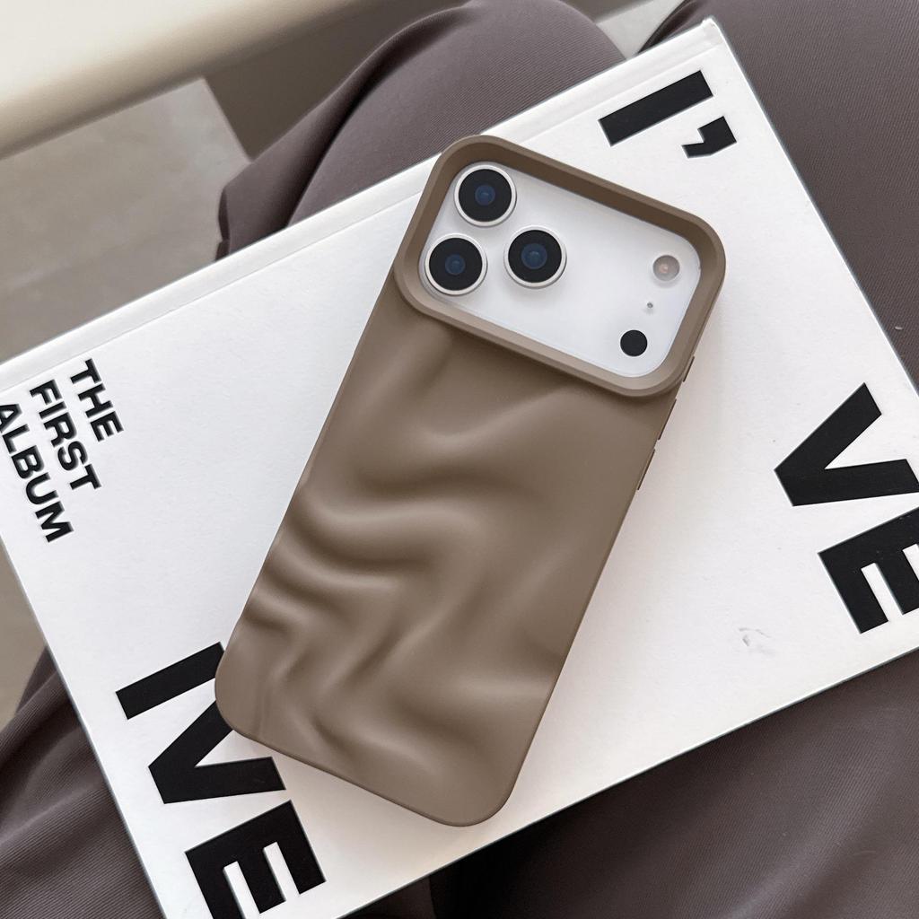 Frosted Water Ripple Soft Shell Case for iPhone 13/14/15/16 Pro Max and 17 Pro