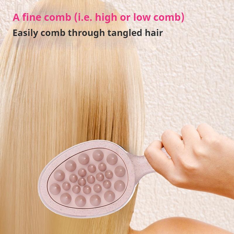 Perie de șampon cu două fețe din silicon, vânzare fierbinte, perie de șampon pentru masaj 2 în 1, mâner lung, pieptene de masaj, artefacte de șampon