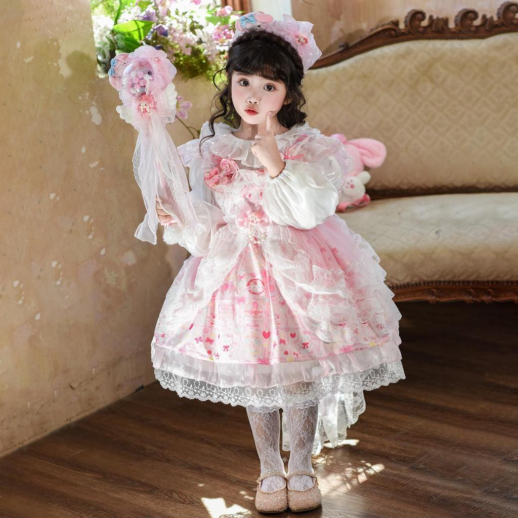 2025 Frühling & Herbst Mädchen Lolita Prinzessin Cartoon Kleid Trend