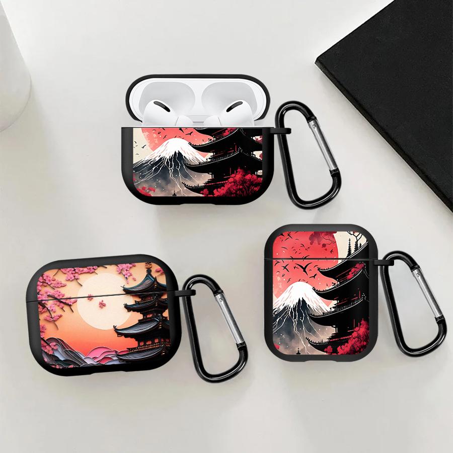 Japanese Ancient House Painting Earphone Cases Cover Case For Airpods 2 4 Pro2 Pro3 1 3 Pro