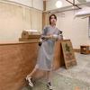 2022 Korean Fashion Loose-Fit T-Shirt Dress - Women's Knee-Length Summer Style