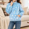 Boys Girls Christmas Sweatshirt, Pattern Long Sleeve Stand Collar Pullover for Fall Winter, Casual Comfortable Top