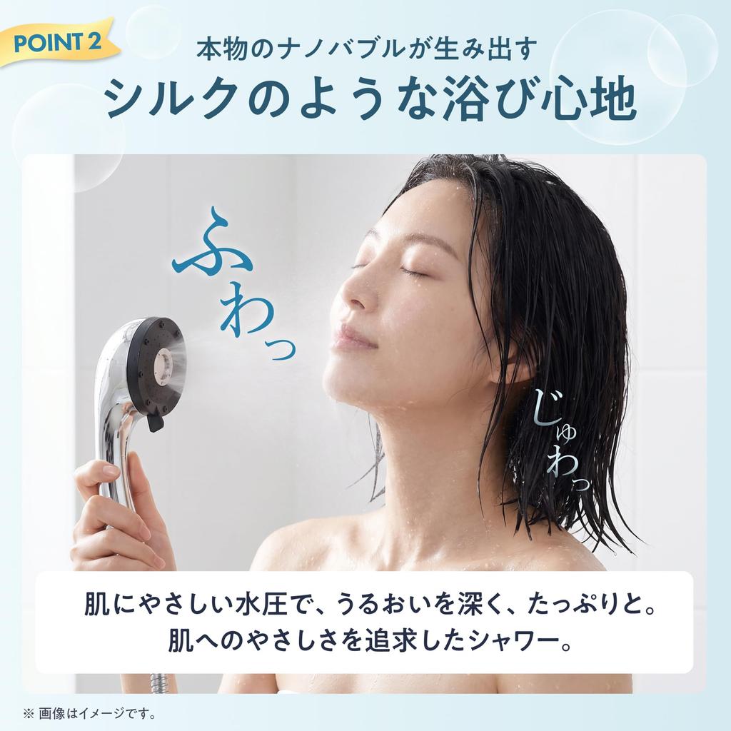 UR.SALON Shower Head: High Water Pressure, Water Saving, Developed by a Japanese Company, Nanobubble Mist, Skin Care, Hair Care, Skin Beautifying, Pre