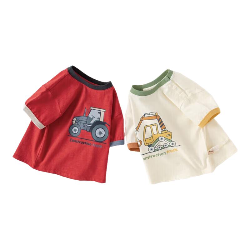 Dave & Bella Boys  Cartoon Patchwork Short Sleeve T-Shirt 100cm