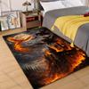 1PC Fiery Castle with Knights and Dragons Print Carpet Rug for Living Room Bedroom Sofa Doormat Home Decor Non-slip Floor Mat