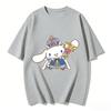 2026 New Cinnamoroll Crown Trophy Cartoon Print Tshirt Family Matching Outfits Casual Short Sleeve Tee for Women Unisex Kids Tees