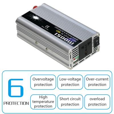 Power Inverter Vehicle Power Converter Universal Modified Sine Wave 1500W DC 12V/24V To