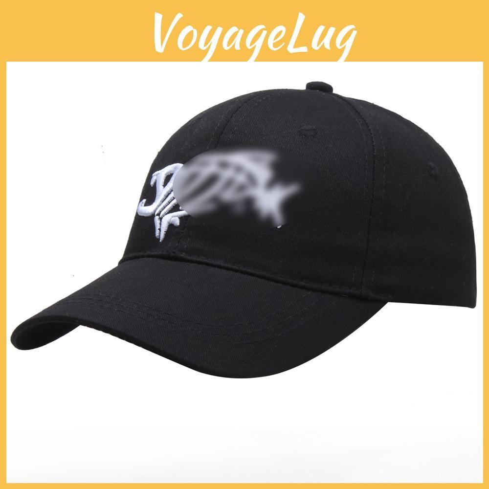 Embroidered Baseball Trendy Hat Available In Black With White Or Black With Logo Beige
