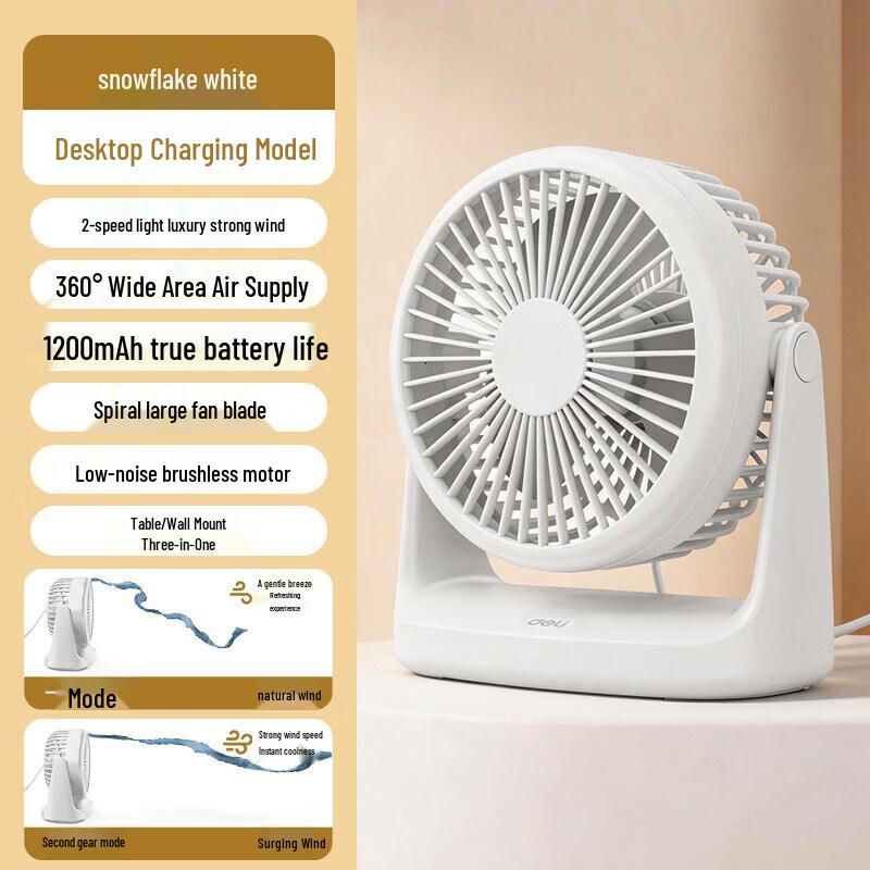 Deli Portable USB Desk & Clip Fan