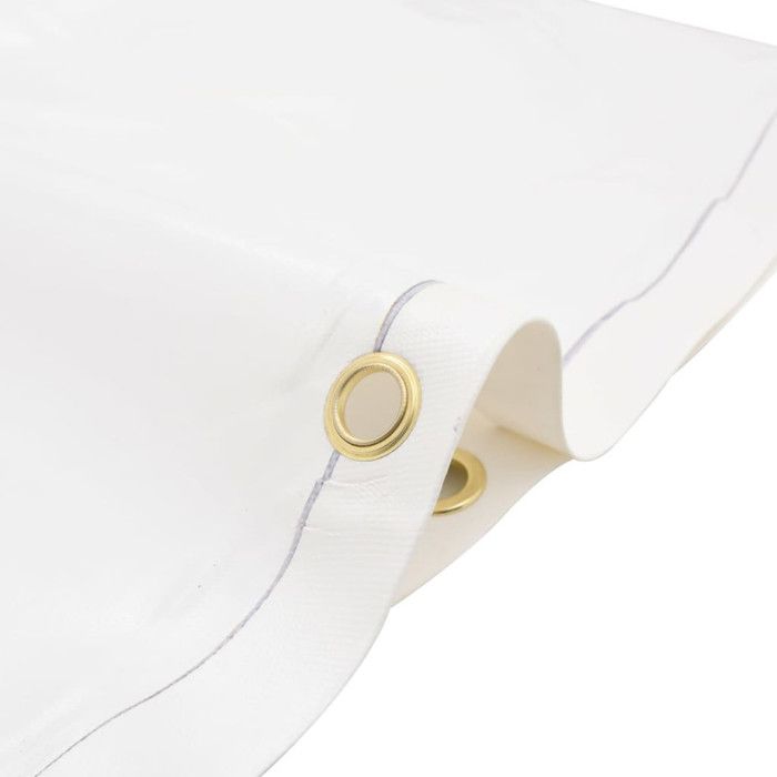VidaXL Bâche, Couverture de Toit avec Oeillets Métalliques, Bâche de Protection Résistante aux UV Jardin Extérieur, Blanc 156068