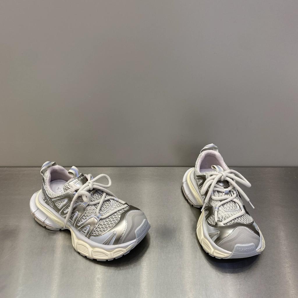 European leather summer mesh breathable thick-soled dad shoes women's 2025 new versatile height-increasing casual sports shoes trend