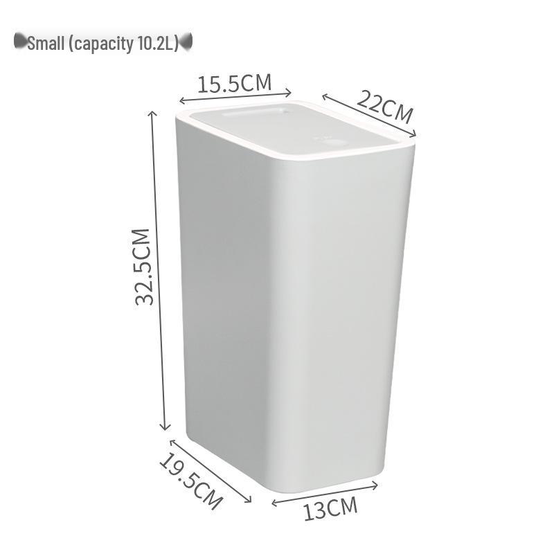 Press-Type Large Capacity Trash Can with Lid for Living Room, Kitchen, Bathroom, or Toilet - Hands-Free Operation
