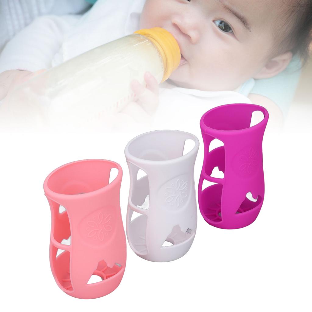 3pcs Bottle Silicone Sleeve Shatter Proof Silicone Bottle Cover Anti Flowing Sleeve for Glass Baby Bottles 8 Oz Series